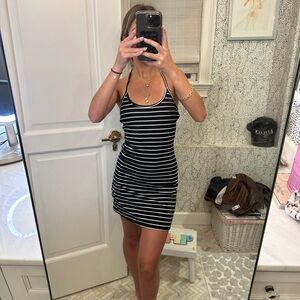 Black and white striped mini dress size S